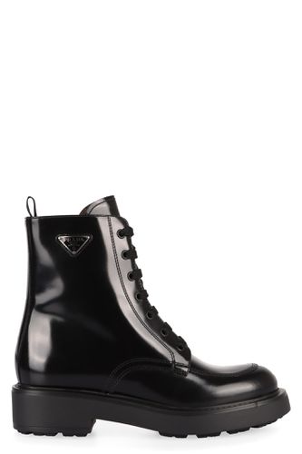 Prada Lace-up Leather Ankle Boots - Prada - Modalova