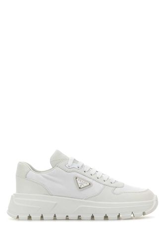White Leather And Nylon Sneakers - Prada - Modalova