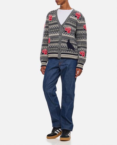 V Neck Cardigan In Shetland Wool And Mohair - Thom Browne - Modalova