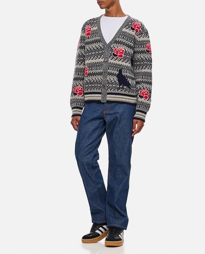 V Neck Cardigan In Shetland Wool And Mohair - Thom Browne - Modalova