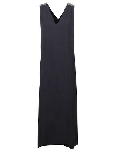 V-neck Sleeveless Long Dress - Fabiana Filippi - Modalova