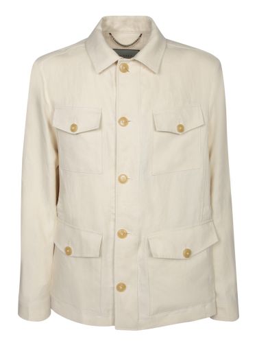 Canali White Linen Pocket Overshirt - Canali - Modalova