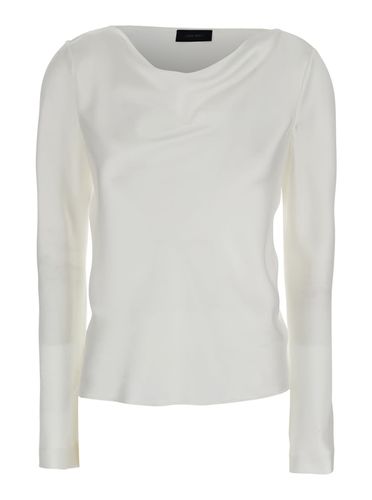 Blouse With Draped Neck In Satin Woman - Alberta Ferretti - Modalova