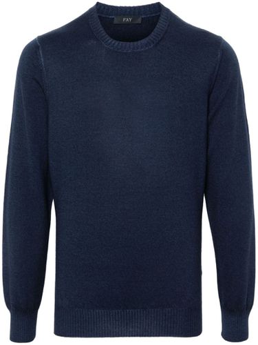 Fay Navy Blue Virgin Wool Sweater - Fay - Modalova