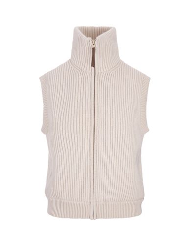 Andrea Padded Gilet In Ice Cashmere - Fedeli - Modalova