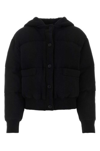 Black Stretch Wool Blend Padded Jacket - Prada - Modalova