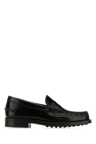 Tod's Black Leather Loafers - Tod's - Modalova