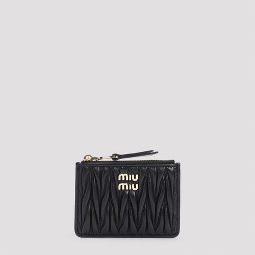 Black Nappa Leather Card Holder - Miu Miu - Modalova