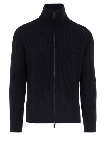 Paolo Pecora Black Zip-up Sweater - Paolo Pecora - Modalova