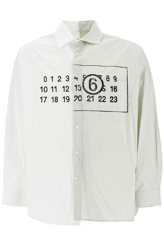 Asymmetric Numeric Shirt With - MM6 Maison Margiela - Modalova