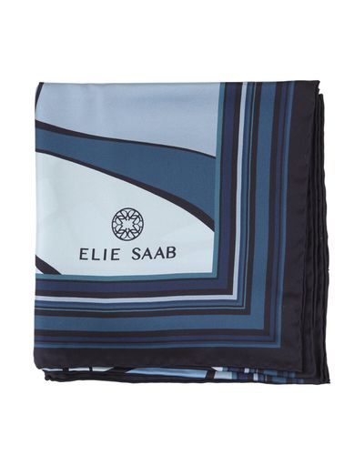 Elie Saab Blue Printed Silk Foulard - Elie Saab - Modalova