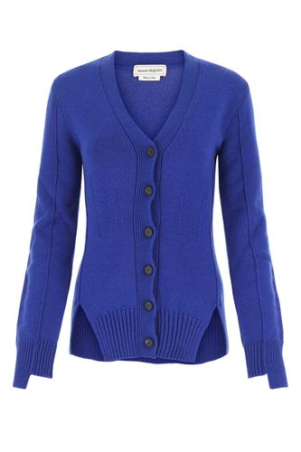 Electric Blue Cashmere Cardigan - Alexander McQueen - Modalova