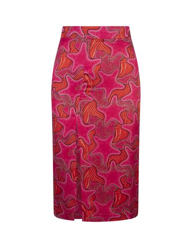 Midi Pencil Skirt With Star Print - Alessandro Enriquez - Modalova