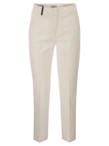 Stretch Cotton Gabardine Cigarette Trousers - Peserico - Modalova