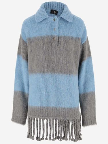 Brushed Effect Fringed Edge Sweater Mini Dress - Etro - Modalova