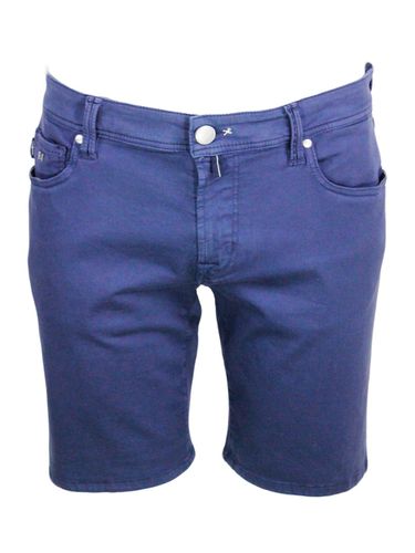 Ascanio Slim Bermuda Shorts In Super Stretch Cotton Gabardine With 5 Pockets And Tailored Stitching - Sartoria Tramarossa - Modalova