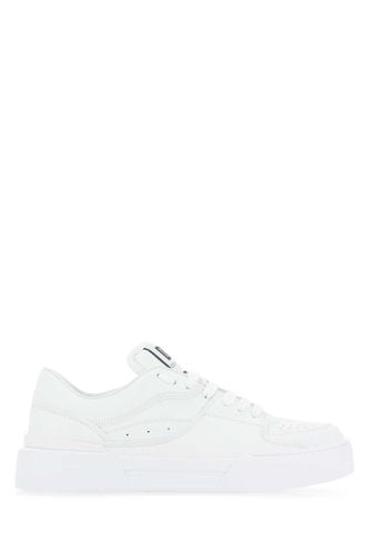 White Leather New Roma Sneakers - Dolce & Gabbana - Modalova