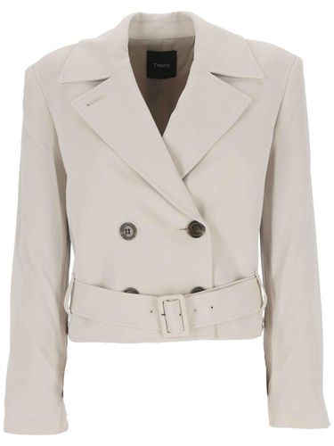 Double-breasted Belted Cropped Coat - Theory - Modalova