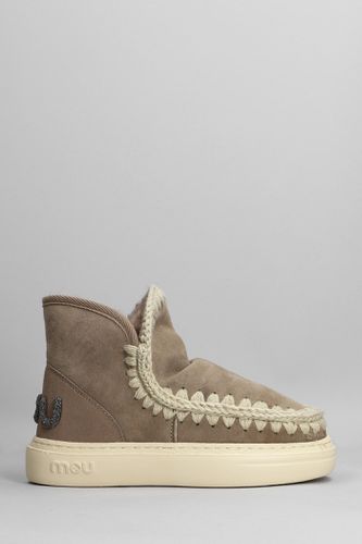 Eskimo Sneaker Bold Low Heels Ankle Boots In Suede - Mou - Modalova