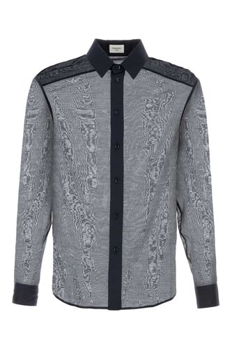 Navy Blue Cotton Blend Shirt - Saint Laurent - Modalova