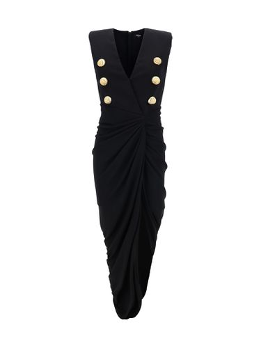 Tailleur Long Dress In Crêpe - Balmain - Modalova