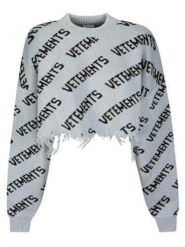 All-over Logo Printed Cropped Sweater - VETEMENTS - Modalova