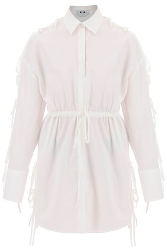 Cotton Poplin Mini Chemisier Dress - MSGM - Modalova