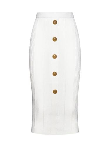 Balmain Logo Button Midi Skirt - Balmain - Modalova