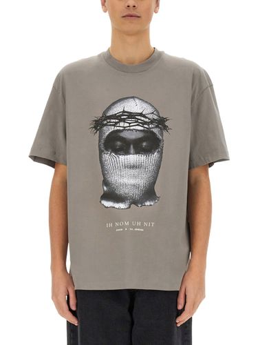 Crown Mask Print T-shirt - ih nom uh nit - Modalova