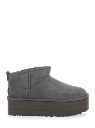 Ultra Mini Classic Grey Pull-on Boots In Suede Woman - UGG - Modalova