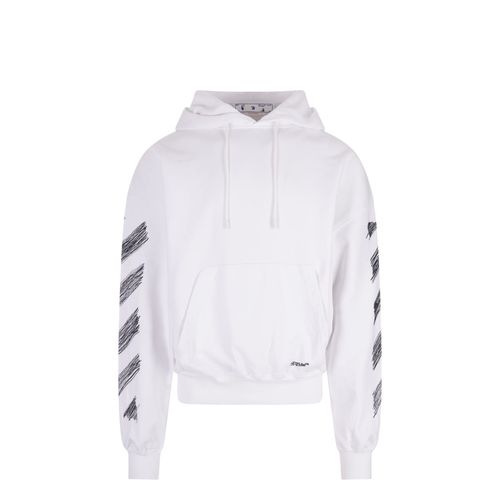 Off- Scribble Diag Hood Sweatshirt - Off-White - Modalova