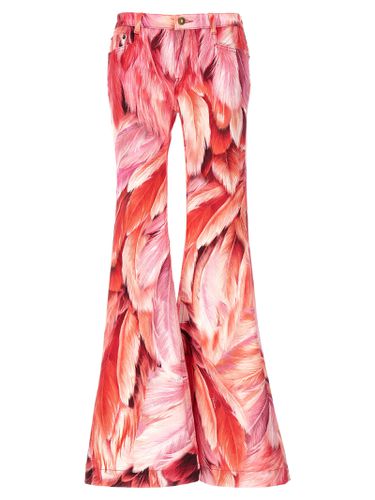 Feather Print Trousers - Roberto Cavalli - Modalova