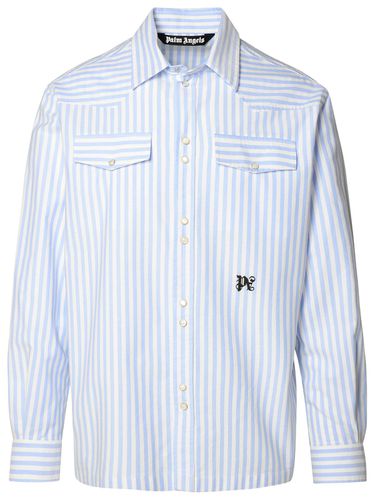 Palm Angels Light Blue Cotton Shirt - Palm Angels - Modalova