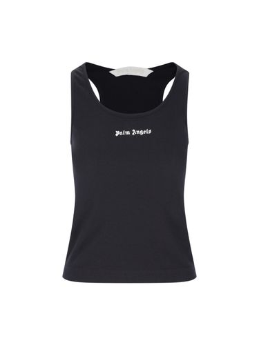 Classic Logo Rib Tank Top - Palm Angels - Modalova