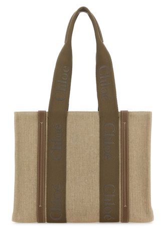 Multicolor Linen Woody Shopping Bag - Chloé - Modalova