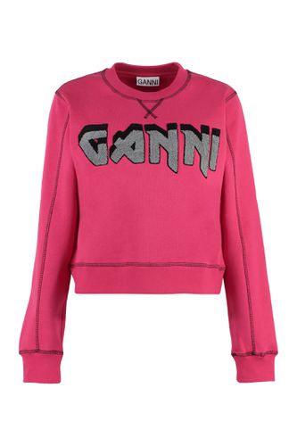 Ganni Fuchsia Cotton Sweatshirt - Ganni - Modalova