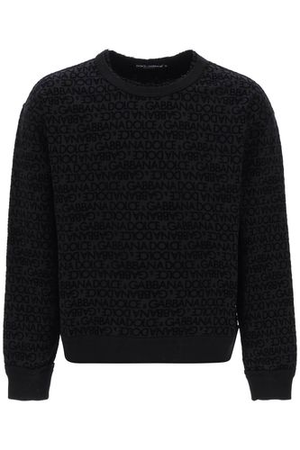 Sweatshirt With All-over Monogram - Dolce & Gabbana - Modalova