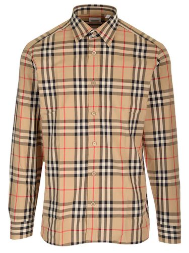 Cotton Shirt With Check Pattern - Burberry - Modalova
