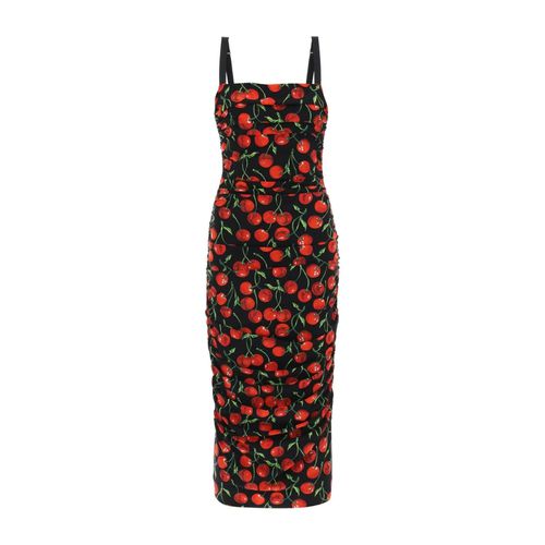 Cherry Print Jersey Midi Dress - Dolce & Gabbana - Modalova