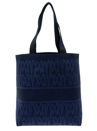 Tote Bag With All-over Monogram In Nylon Blend Knit Man - Moncler - Modalova