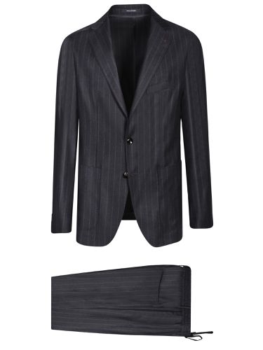 Tagliatore Pinstripe Grey Suit - Tagliatore - Modalova