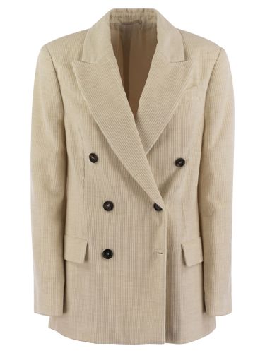 Viscose And Cotton Corduroy Jacket With Necklace - Brunello Cucinelli - Modalova