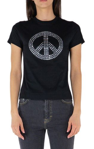 Jeans Peace Sign-motif Crewneck T-shirt - Moschino - Modalova