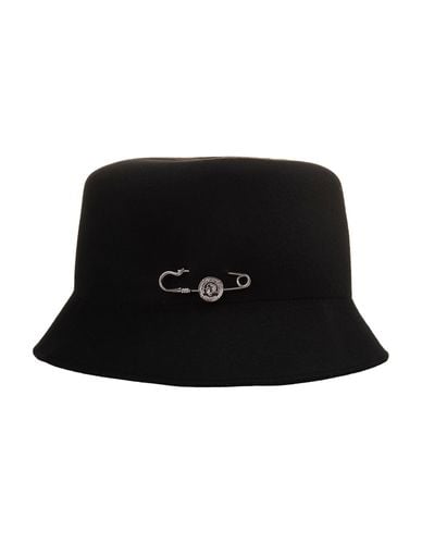 Black Wool Bucket Hat With Pin - Ermanno Scervino - Modalova