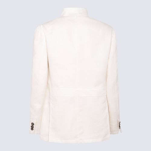 Brioni White Leather Casual Jacket - Brioni - Modalova