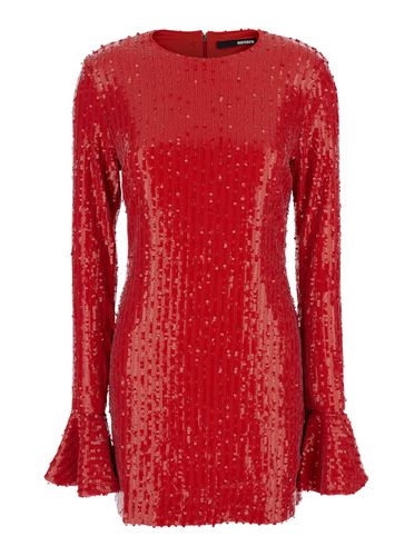 Mini Backless Dress With All-over Sequins In Tech Fabric Woman - Rotate by Birger Christensen - Modalova