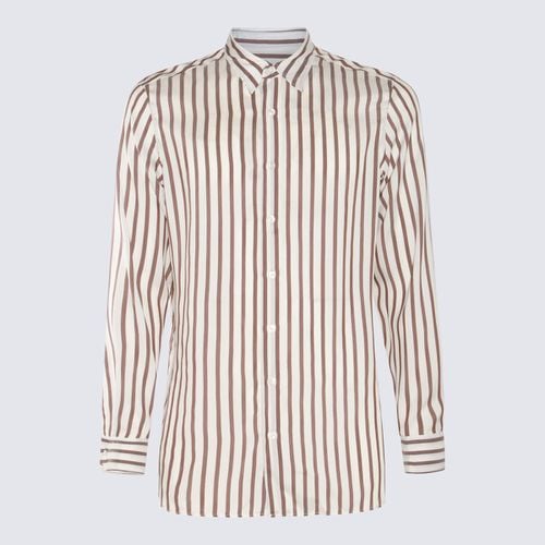 Lardini White And Brown Silk Shirt - Lardini - Modalova