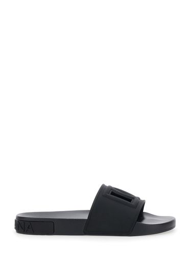 Sandals With Tonal Logo Lettering On The Rear And Open Toe In Rubber Man - Dolce & Gabbana - Modalova