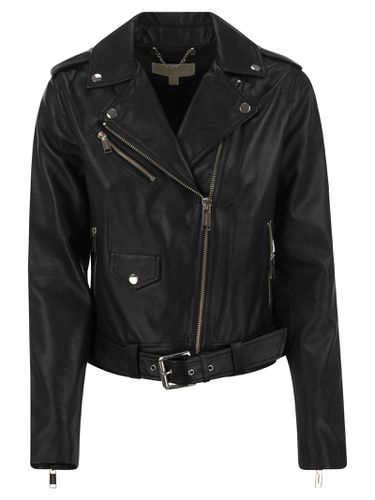 Leather Biker Jacket - MICHAEL Michael Kors - Modalova