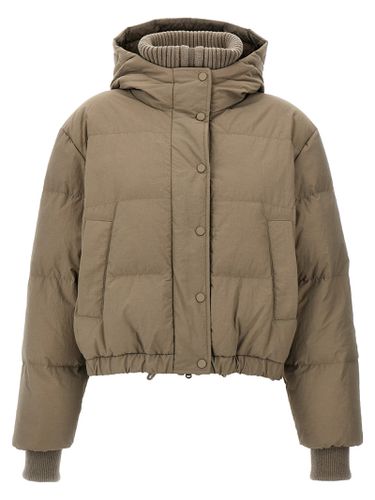 Hooded Knit Insert Down Jacket - Brunello Cucinelli - Modalova